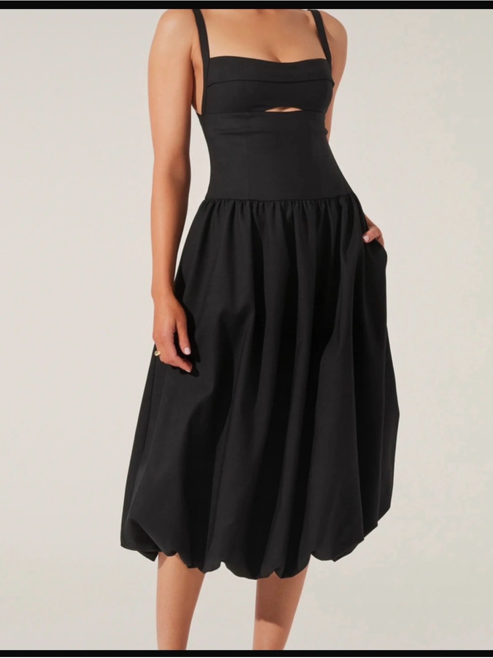 Astr The Label Women’s Black Midi Bubble Dress sz L